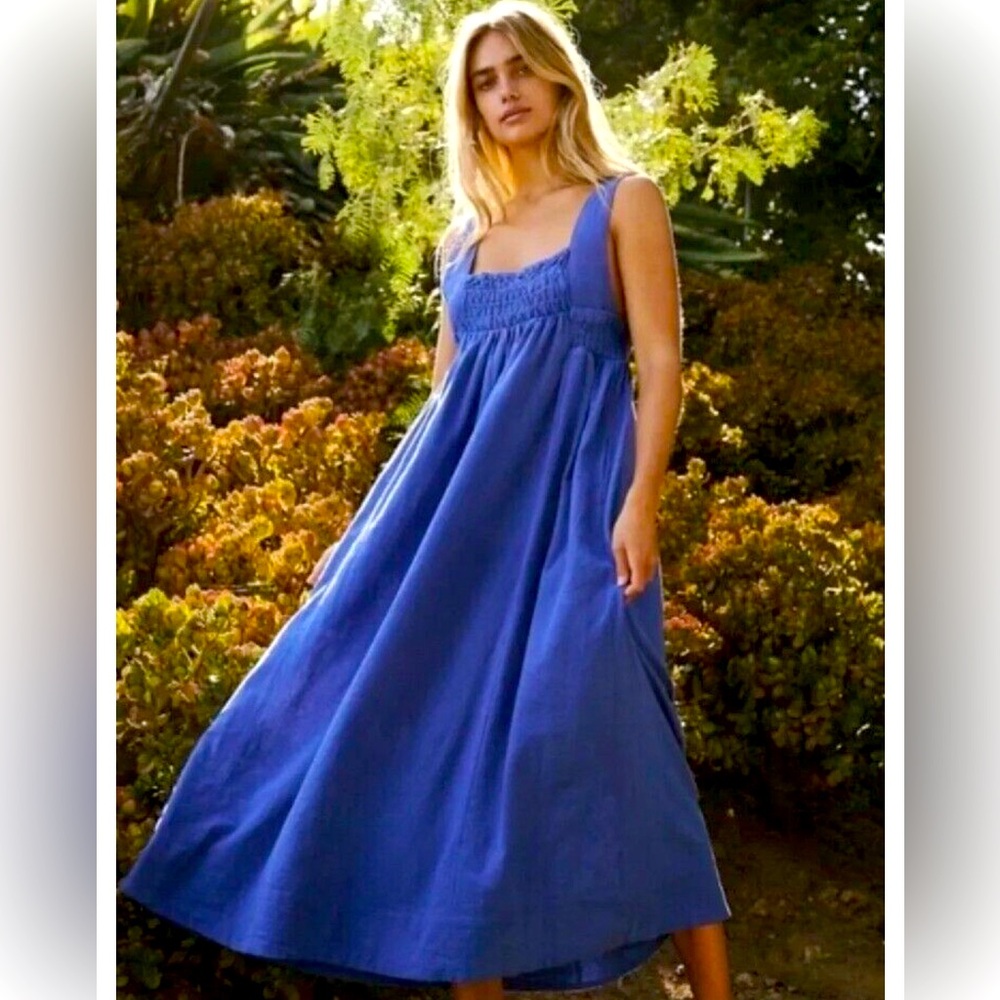 Free People Blue Midi Dress
